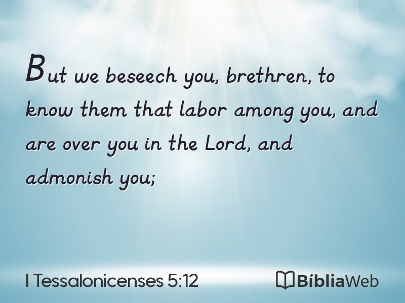 I Tessalonicenses 5:12 em imagem para compartilhar