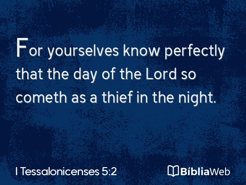 I Tessalonicenses 5:2 em imagem para compartilhar