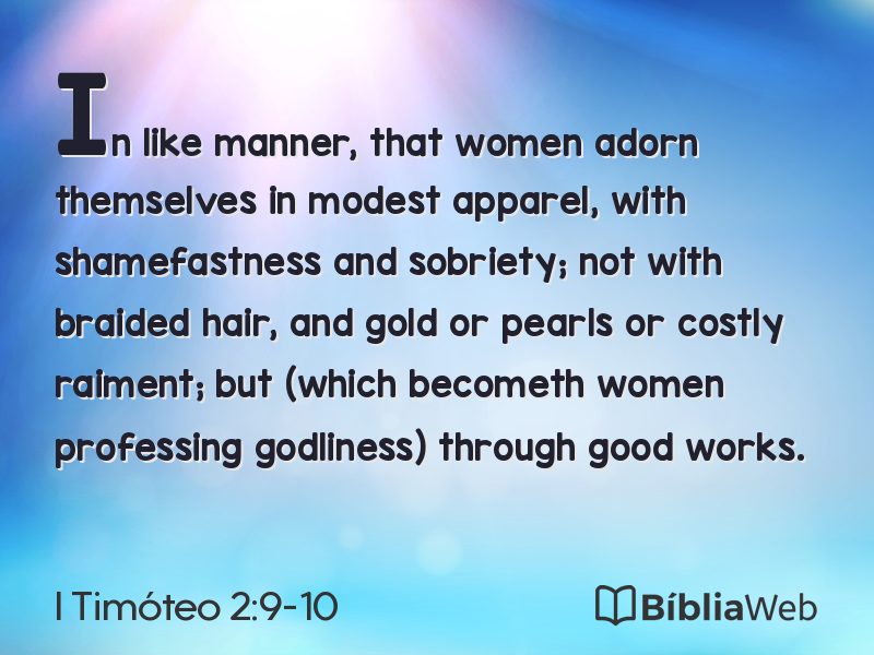 I Timóteo 2:9-10 em imagem para compartilhar