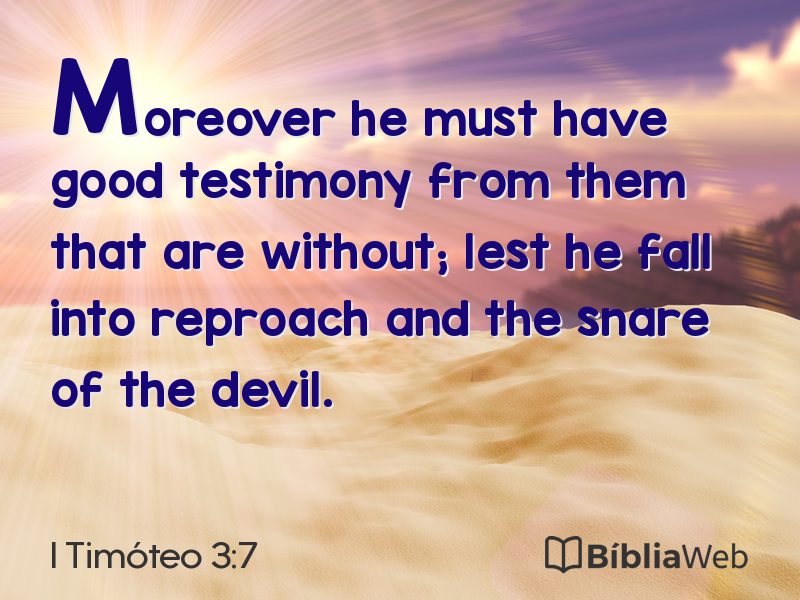 I Timóteo 3:7 em imagem para compartilhar
