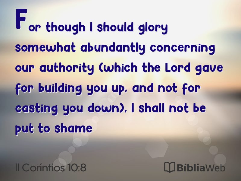 II Coríntios 10:8 em imagem para compartilhar