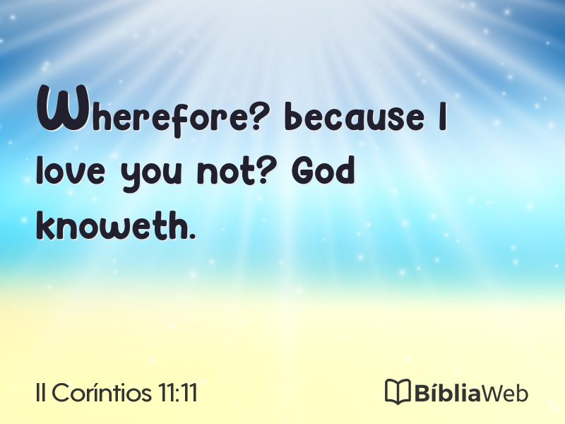 II Coríntios 11:11 em imagem para compartilhar