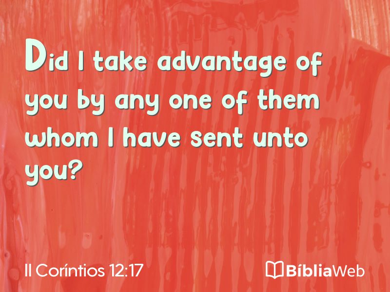 II Coríntios 12:17 em imagem para compartilhar