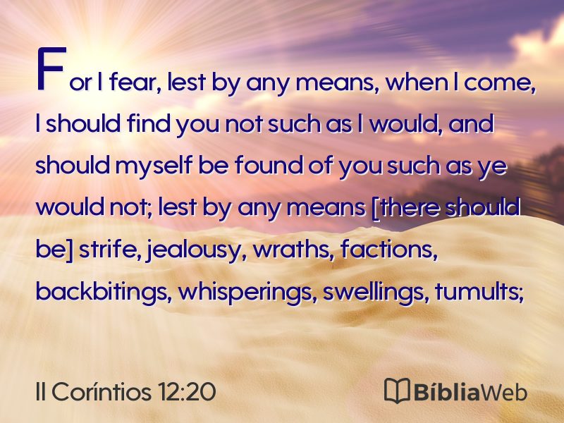 II Coríntios 12:20 em imagem para compartilhar