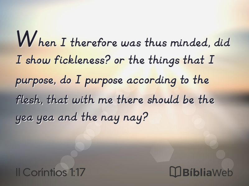 II Coríntios 1:17 em imagem para compartilhar