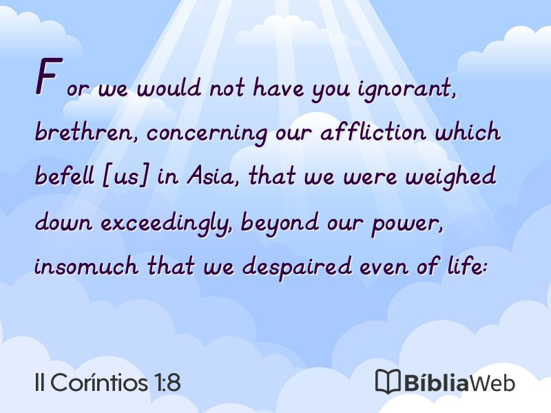 II Coríntios 1:8 em imagem para compartilhar
