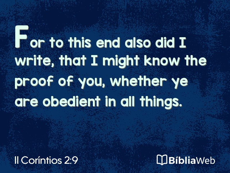 II Coríntios 2:9 em imagem para compartilhar