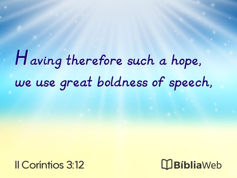II Coríntios 3:12 em imagem para compartilhar