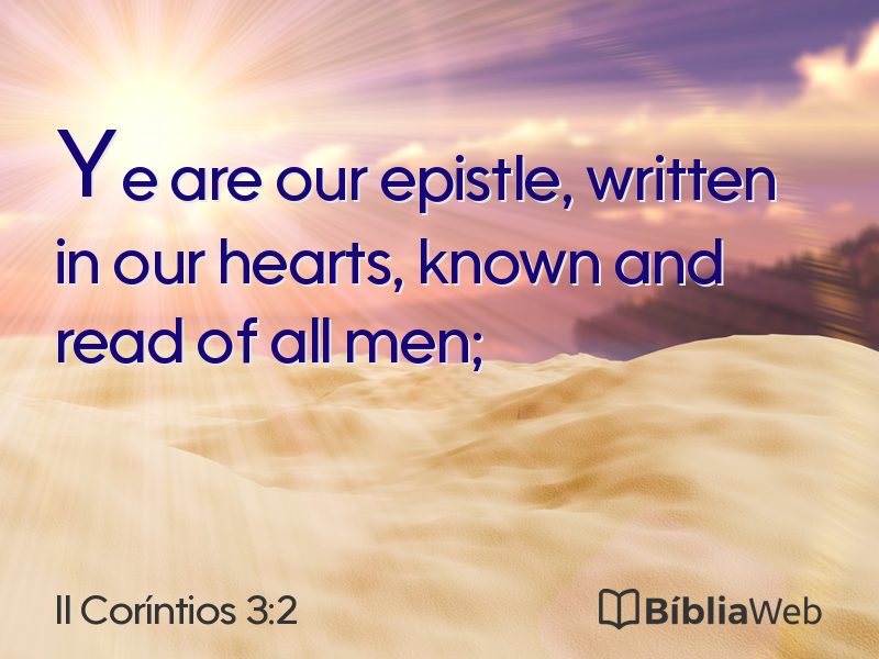 II Coríntios 3:2 em imagem para compartilhar
