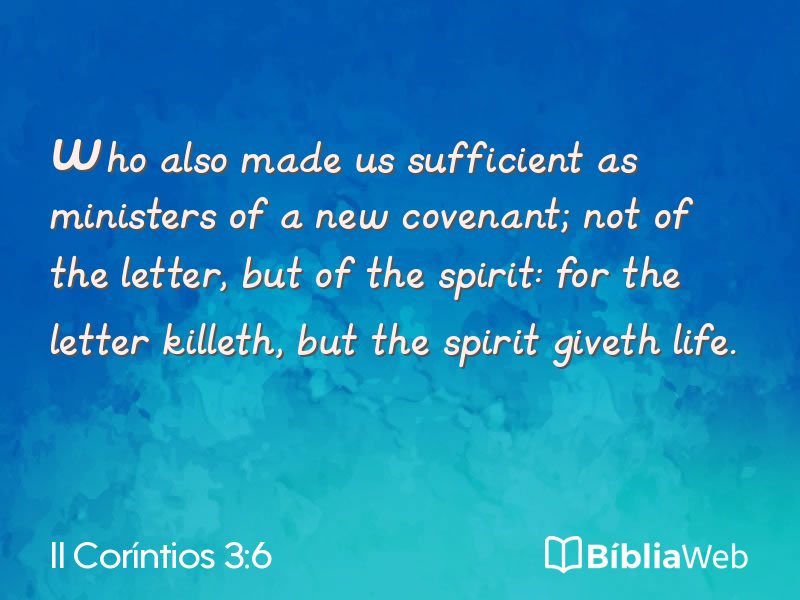 II Coríntios 3:6 em imagem para compartilhar