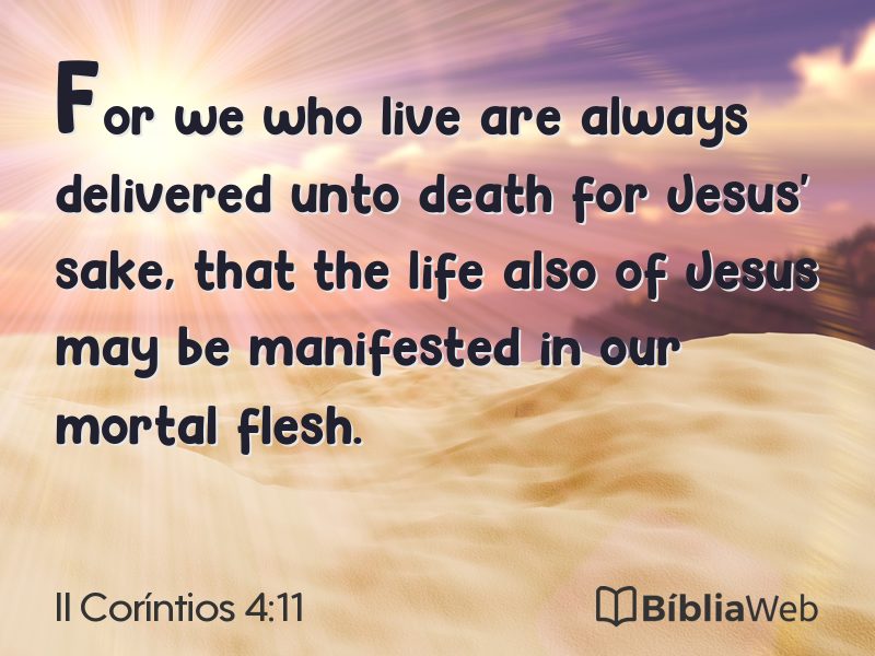 II Coríntios 4:11 em imagem para compartilhar