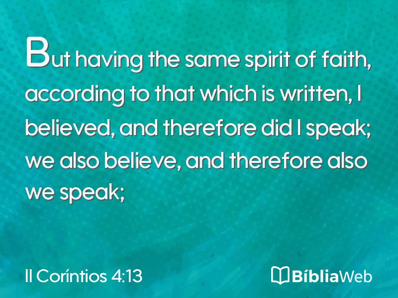 II Coríntios 4:13 em imagem para compartilhar