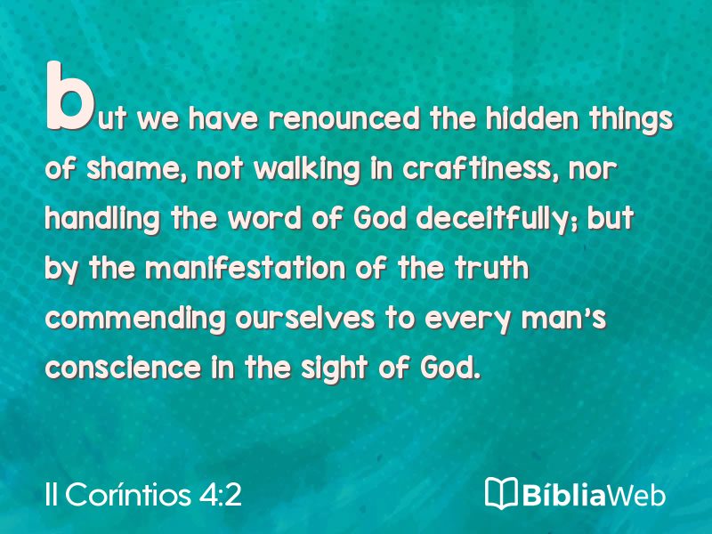 II Coríntios 4:2 em imagem para compartilhar