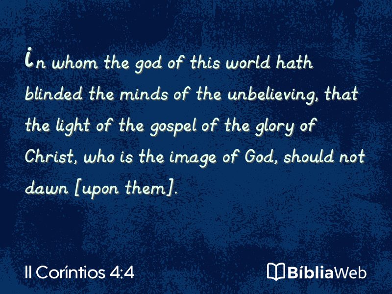 II Coríntios 4:4 em imagem para compartilhar
