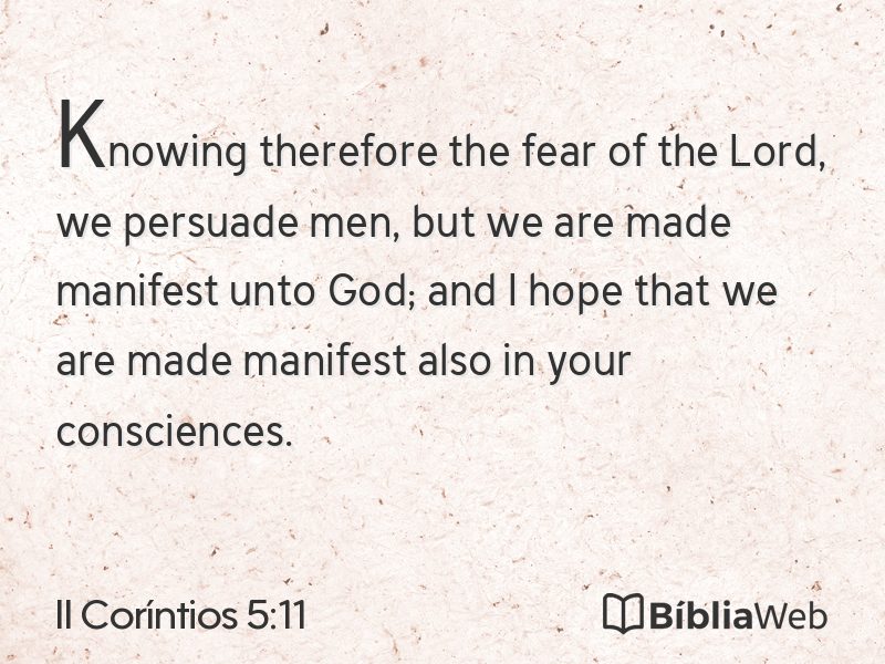 II Coríntios 5:11 em imagem para compartilhar