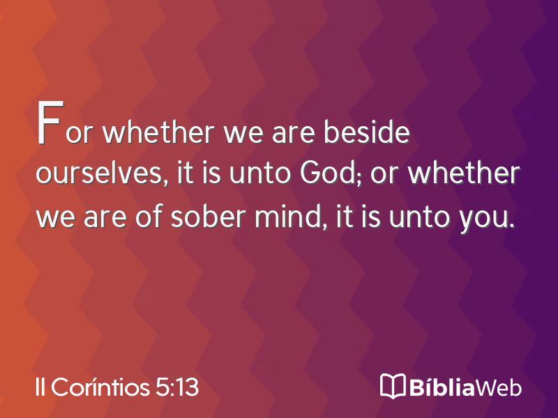 II Coríntios 5:13 em imagem para compartilhar