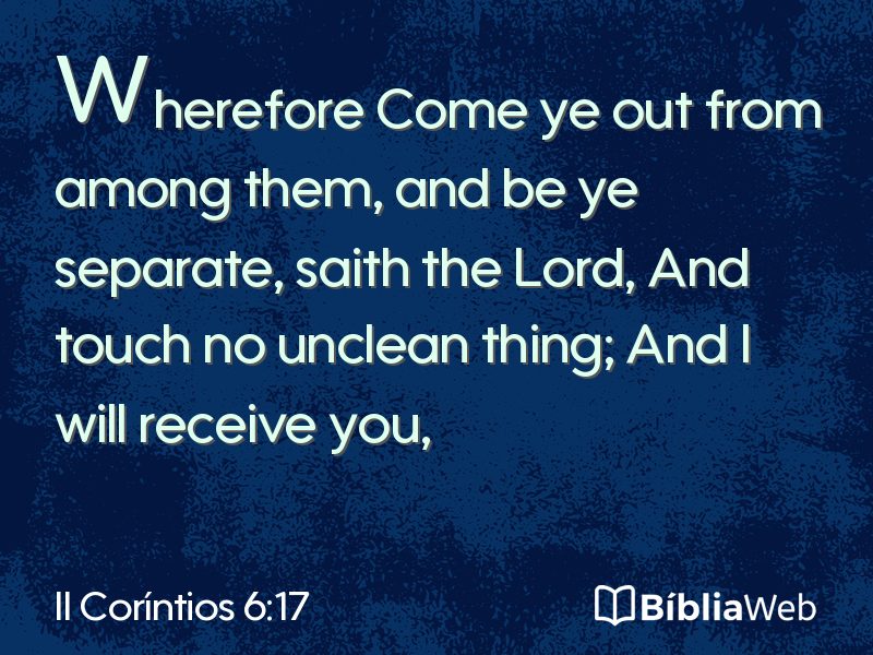 II Coríntios 6:17 em imagem para compartilhar