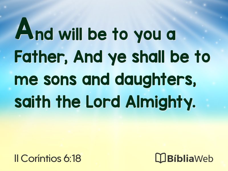 II Coríntios 6:18 em imagem para compartilhar