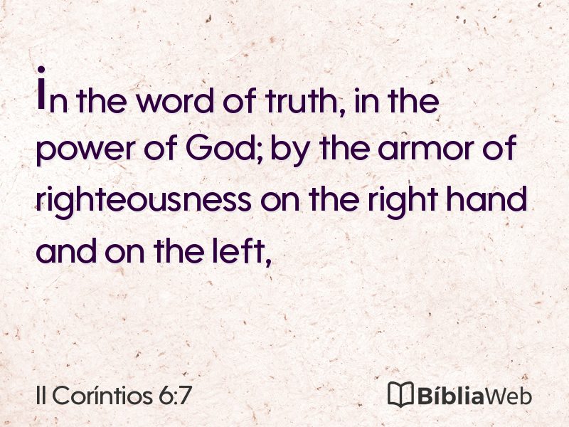 II Coríntios 6:7 em imagem para compartilhar