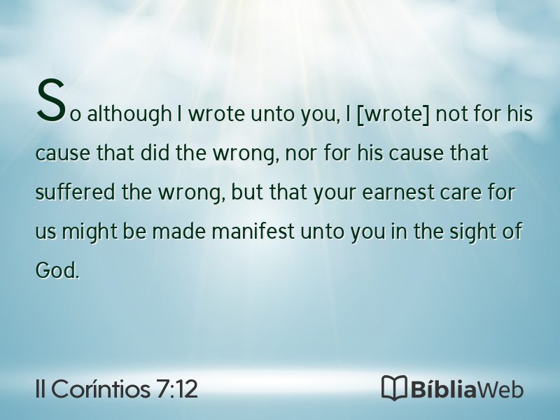 II Coríntios 7:12 em imagem para compartilhar