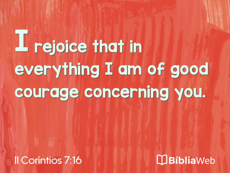 II Coríntios 7:16 em imagem para compartilhar