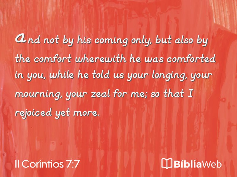 II Coríntios 7:7 em imagem para compartilhar
