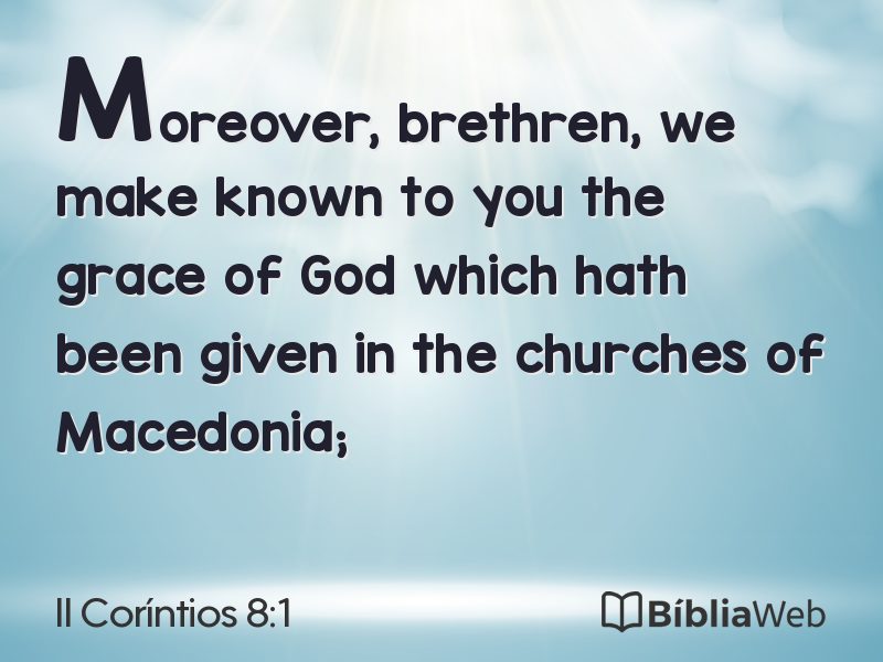 II Coríntios 8:1 em imagem para compartilhar