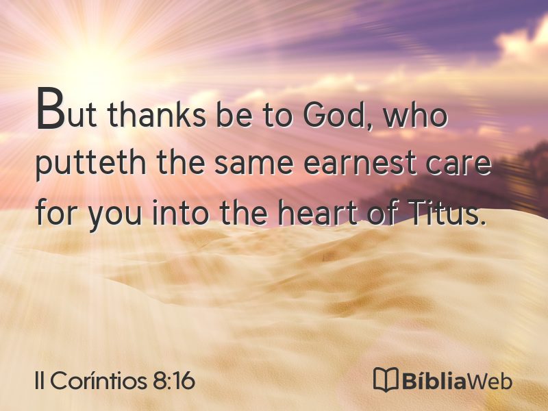 II Coríntios 8:16 em imagem para compartilhar