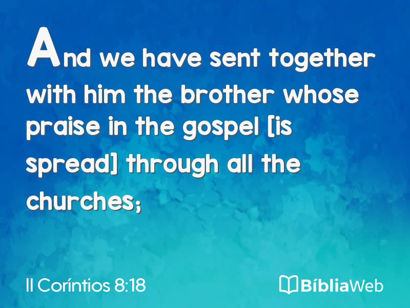 II Coríntios 8:18 em imagem para compartilhar