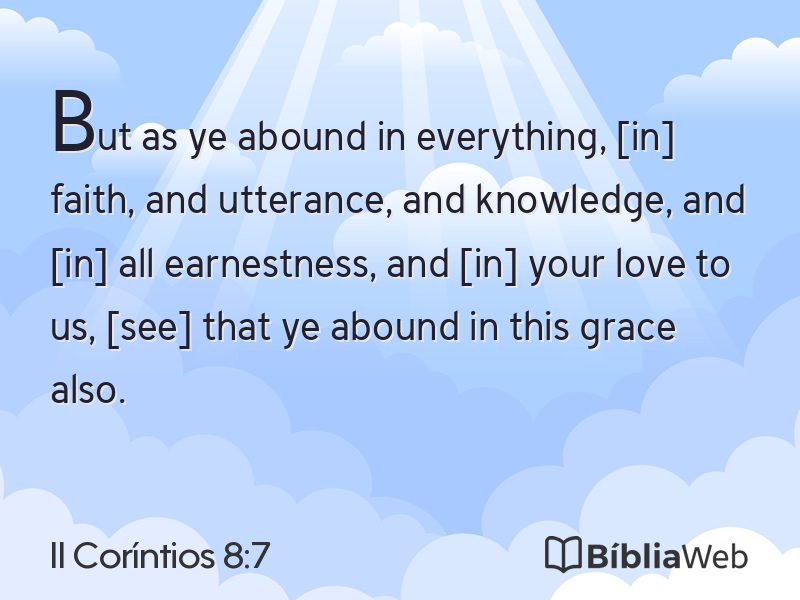 II Coríntios 8:7 em imagem para compartilhar