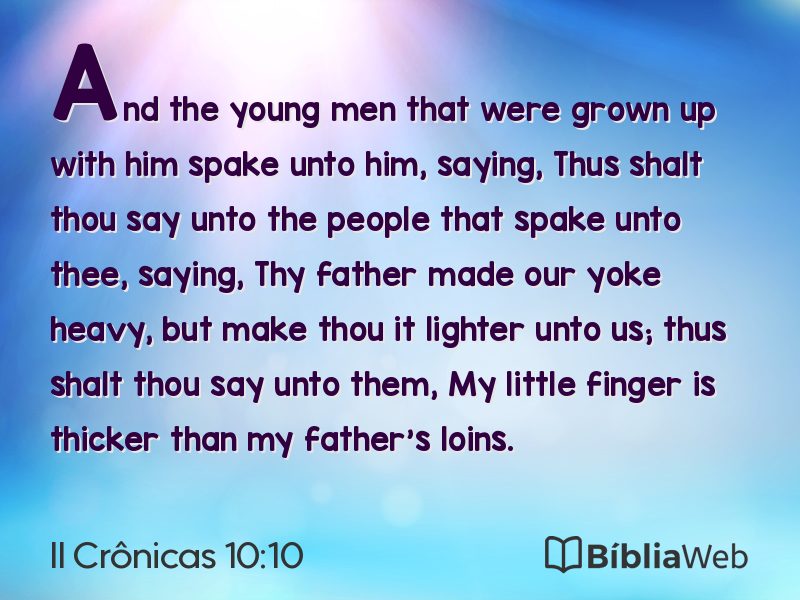 II Crônicas 10:10 em imagem para compartilhar