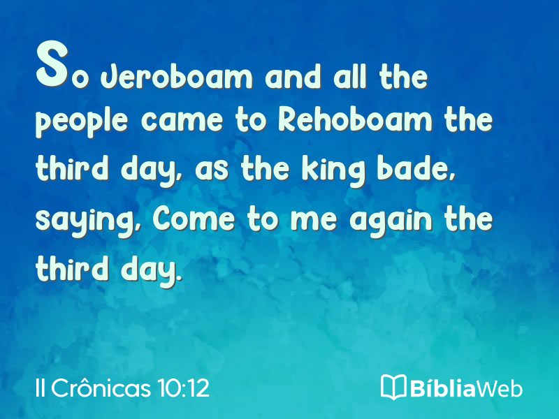 II Crônicas 10:12 em imagem para compartilhar
