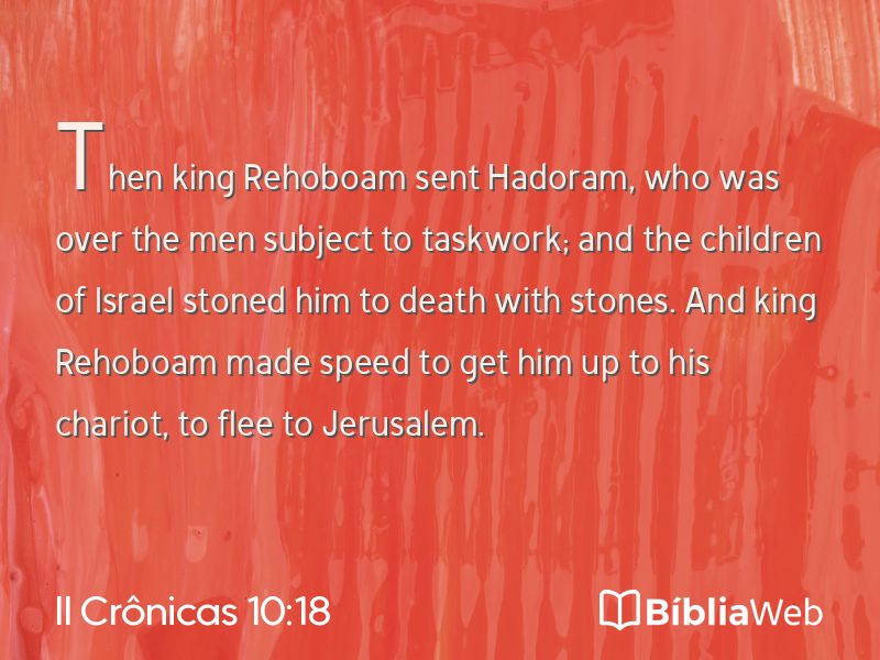 II Crônicas 10:18 em imagem para compartilhar