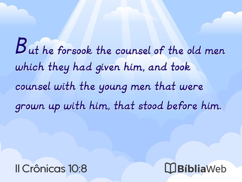 II Crônicas 10:8 em imagem para compartilhar