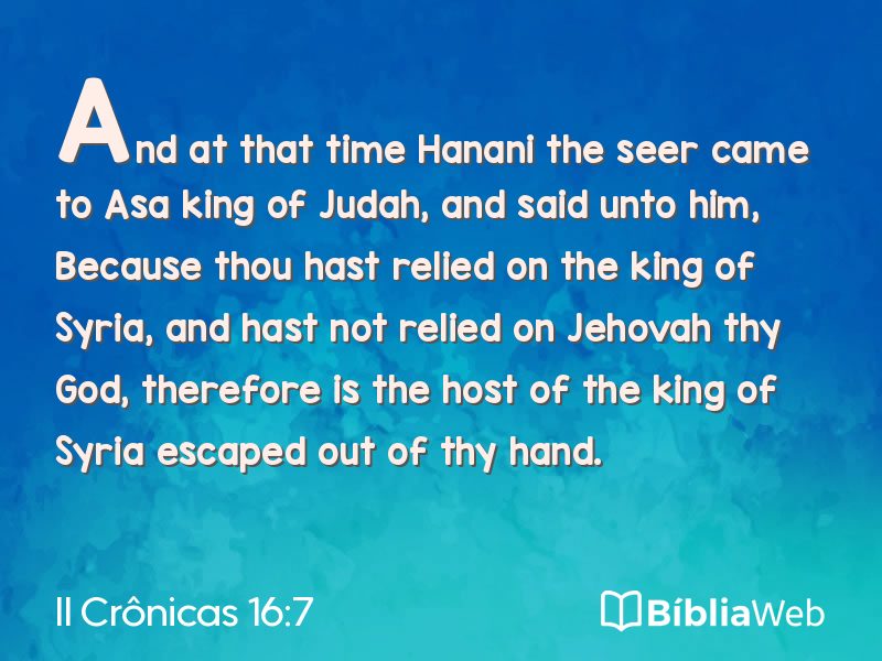 II Crônicas 16:7 em imagem para compartilhar