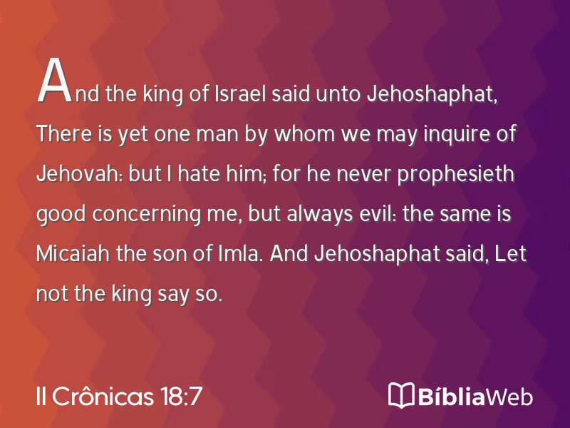 II Crônicas 18:7 em imagem para compartilhar