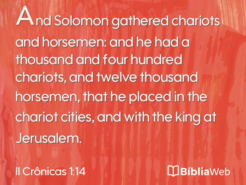 II Crônicas 1:14 em imagem para compartilhar