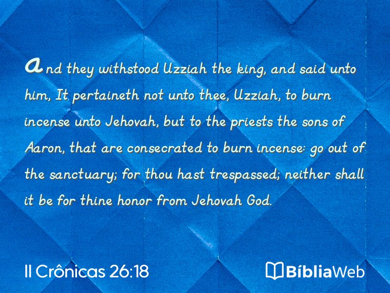 II Crônicas 26:18 em imagem para compartilhar
