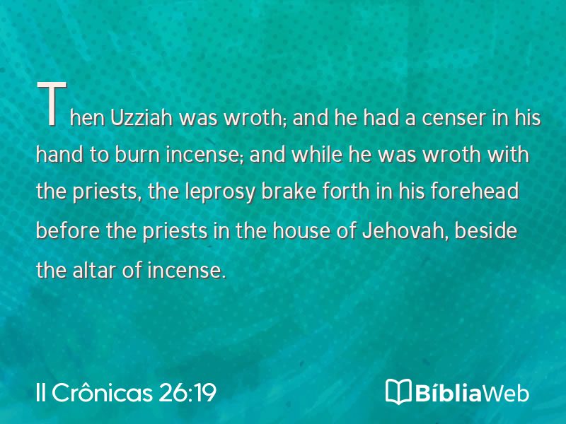 II Crônicas 26:19 em imagem para compartilhar