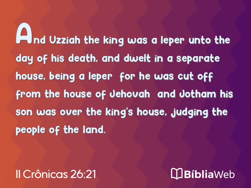 II Crônicas 26:21 em imagem para compartilhar