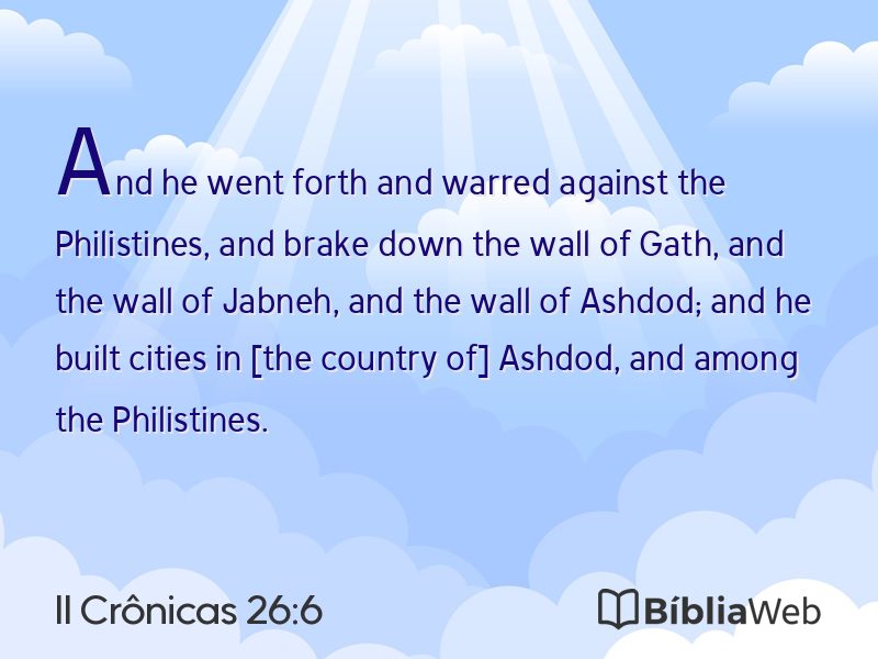 II Crônicas 26:6 em imagem para compartilhar