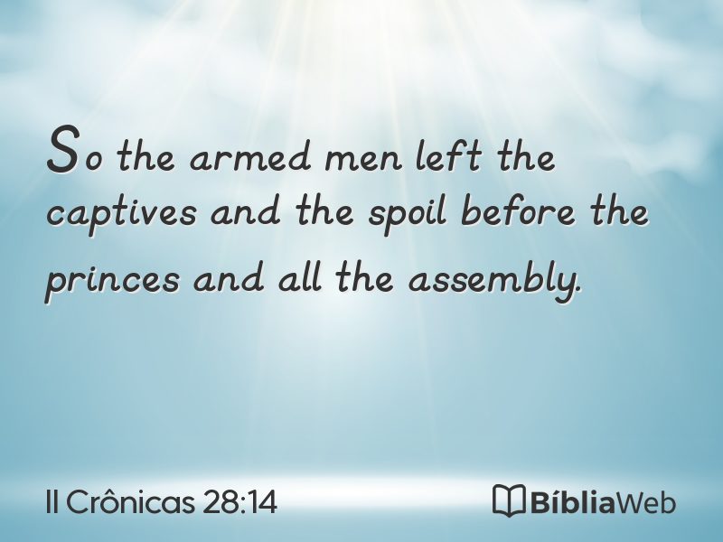 II Crônicas 28:14 em imagem para compartilhar