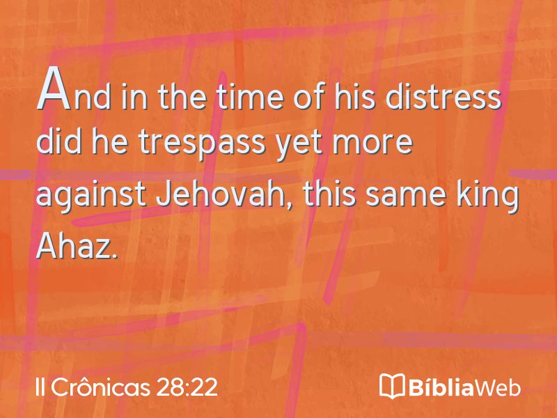 II Crônicas 28:22 em imagem para compartilhar