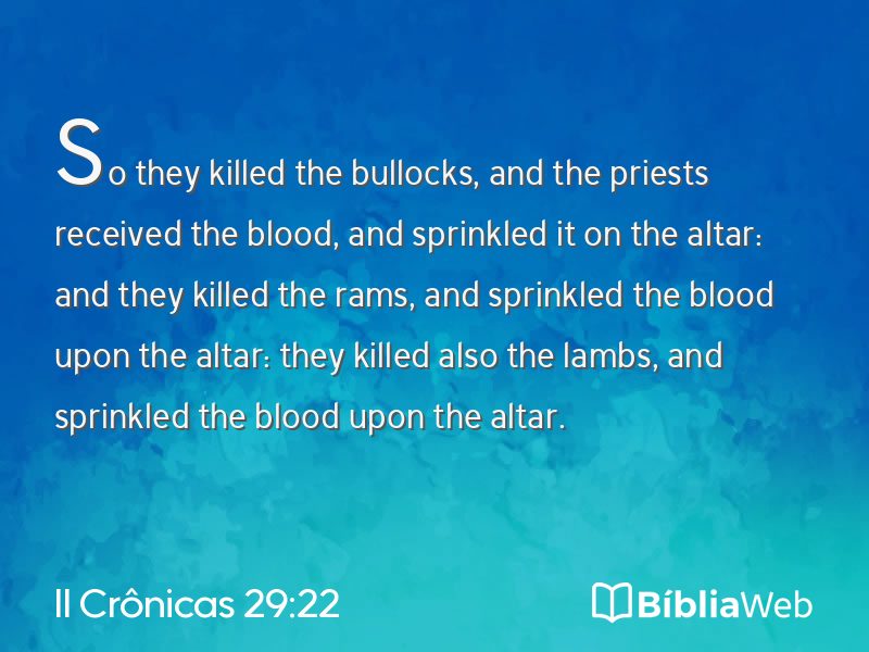 II Crônicas 29:22 em imagem para compartilhar