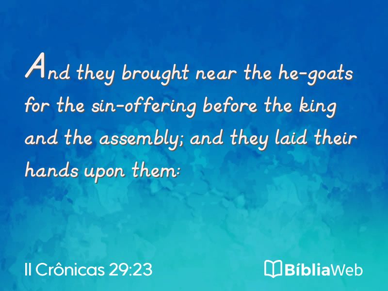 II Crônicas 29:23 em imagem para compartilhar