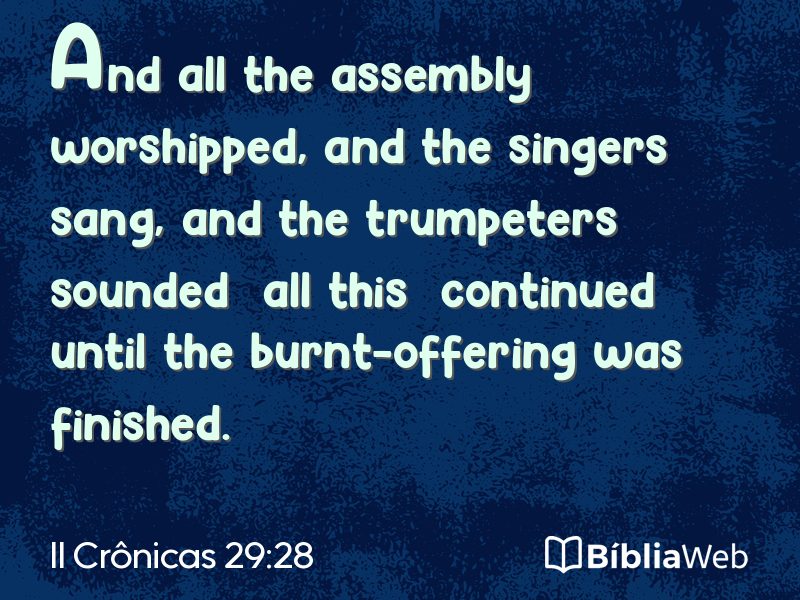 II Crônicas 29:28 em imagem para compartilhar