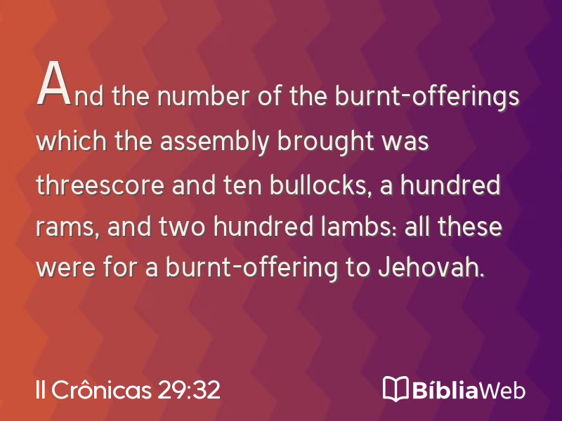 II Crônicas 29:32 em imagem para compartilhar