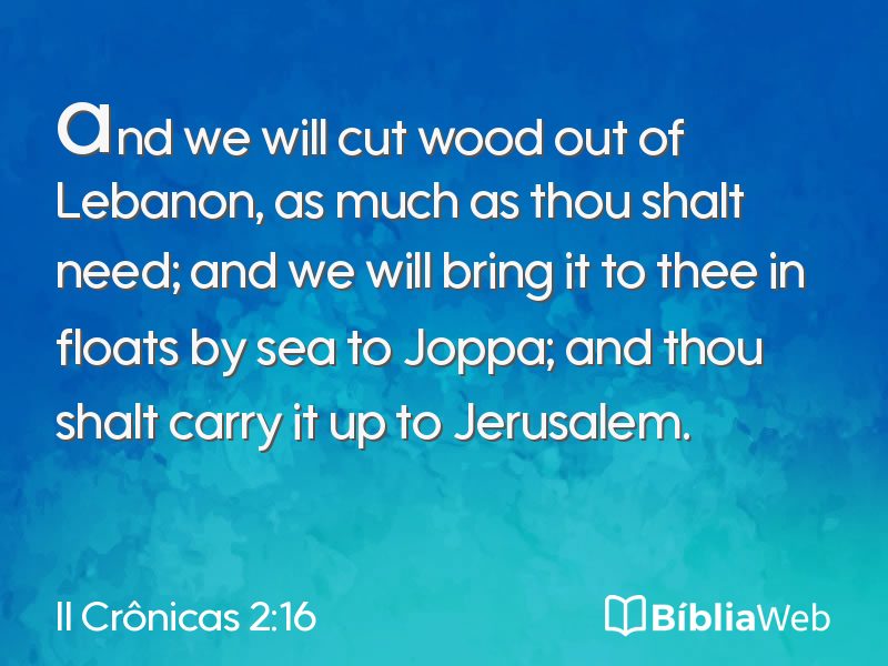 II Crônicas 2:16 em imagem para compartilhar