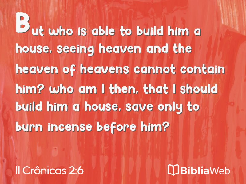 II Crônicas 2:6 em imagem para compartilhar