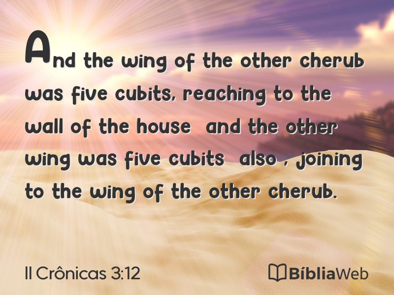 II Crônicas 3:12 em imagem para compartilhar